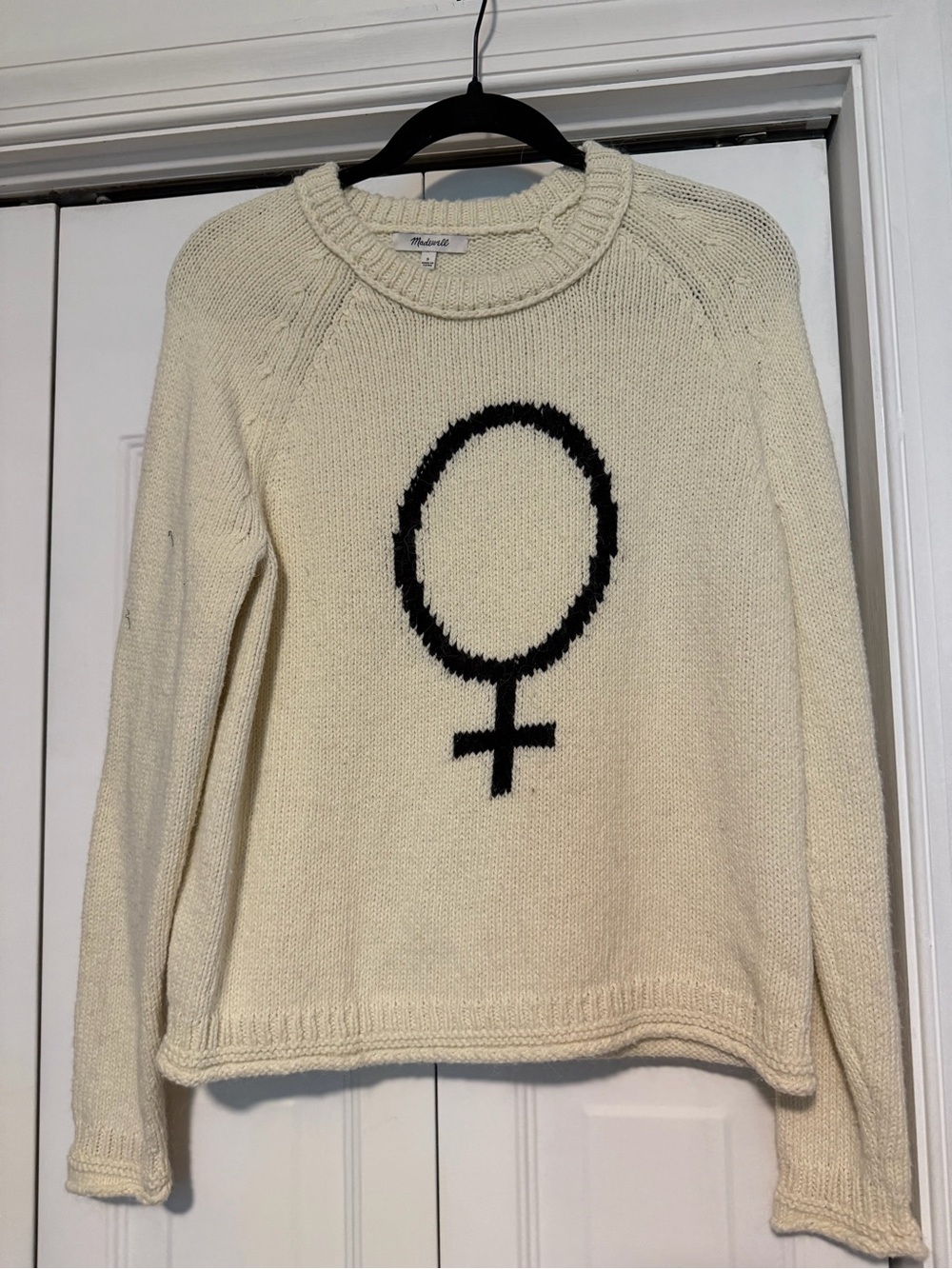 Madewell Cream Knit Crewneck Sweater